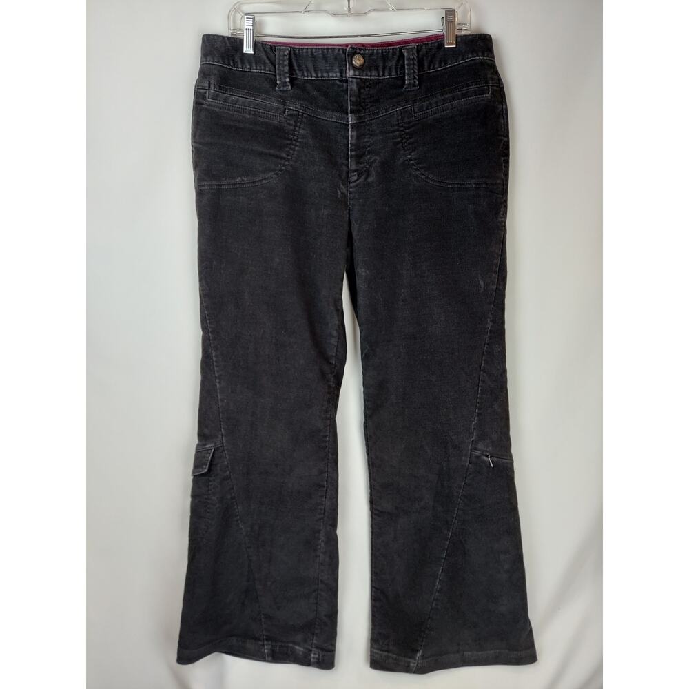 Athleta Corduroy Wide Leg Skater Grunge Cargo Bootcut Dipper Black Pants 12